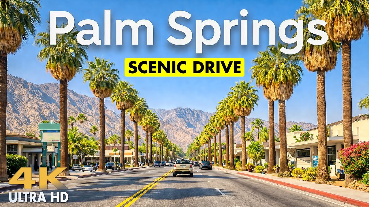 PALM SPRINGS【4K】– Driving from Palm Springs to Coachella, California Scenic Drive 🚗