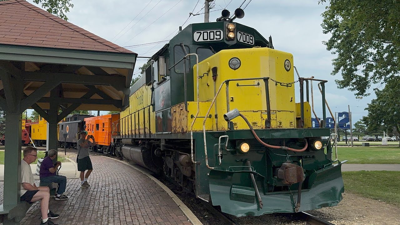 CNW 7009 SD50 leads the IRM Caboose train in Union Illinois at the Illinois railway museum 8/10/2025