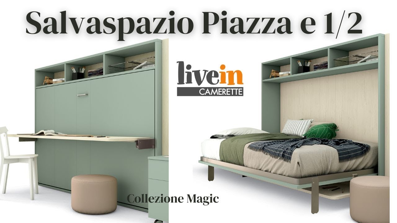 Letto salvaspazio  da una piazza e mezzo