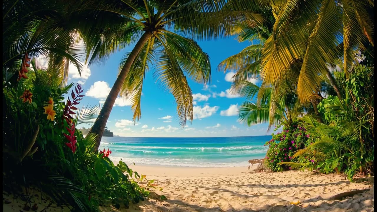 Tropical Shores | Relaxing Island Vibes with Ocean Waves for Relaxing, Reading, or Studying