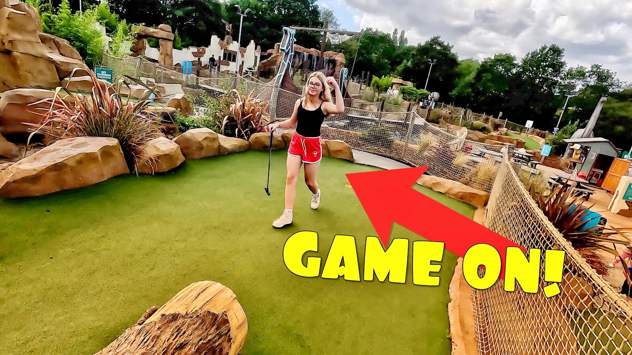 EPIC MINI GOLF COURSE! 18 Holes but WHO Won?  .... Mighty Adventures Southampton