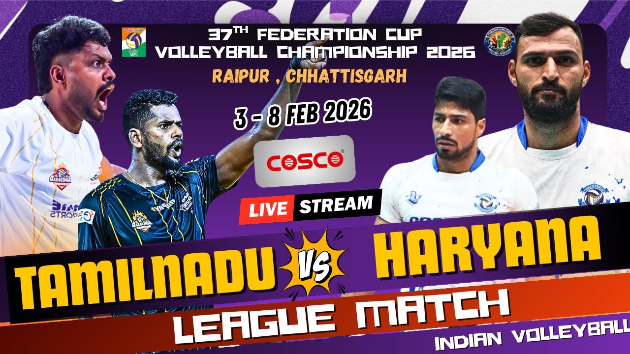 Amazing Match 🔥Tamilnadu Vs Haryana | MENS | 37th Federation Cup Volleyball 2026 | Chhattisgarh