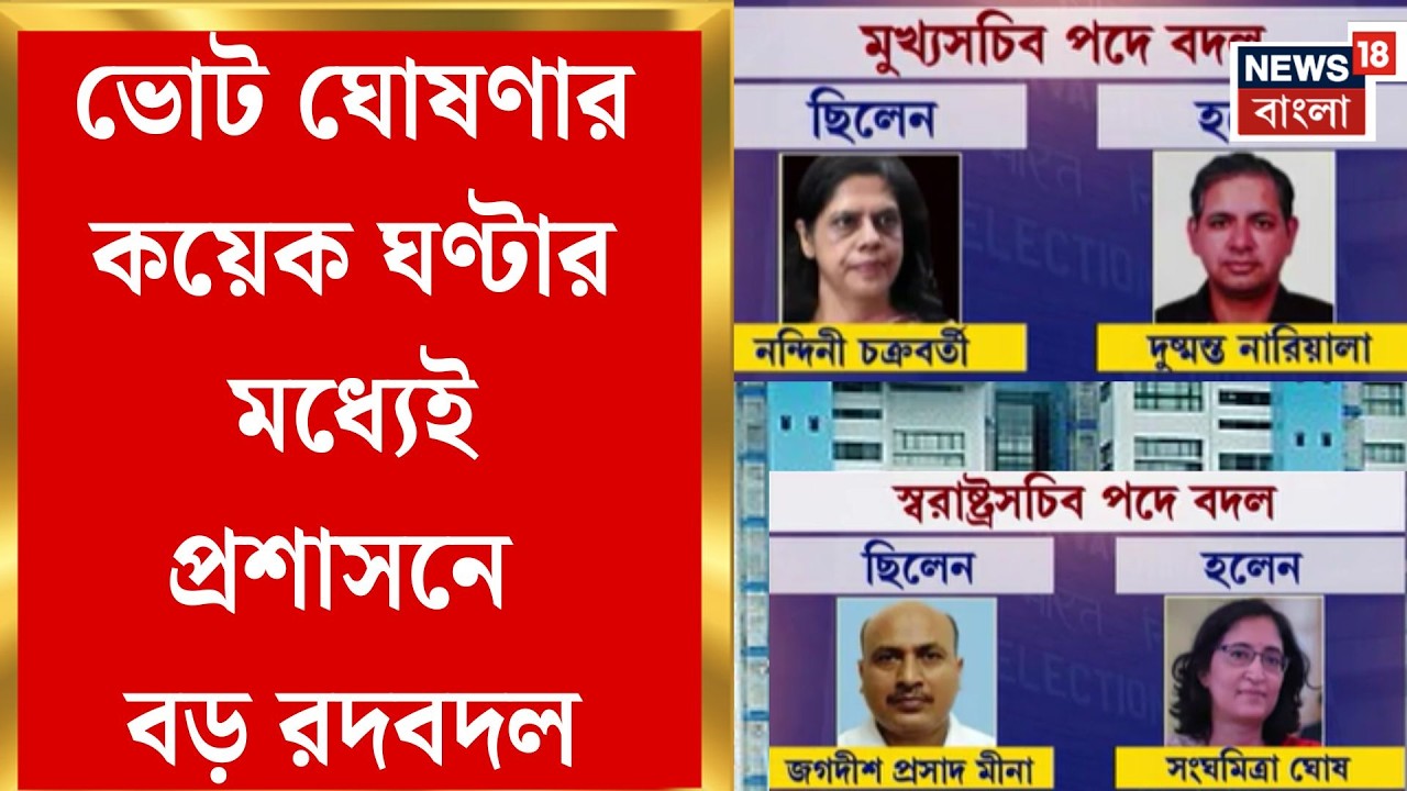 Election Commission | মাঝরাতে বেনজির রদবদল! মুখ্যসচিব-স্বরাষ্ট্রসচিব বদল কমিশনের | Bangla News