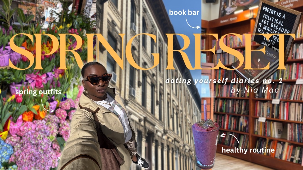 Healthy spring routine, coffee shops, & trying a Brooklyn book bar! | Reset VLOG