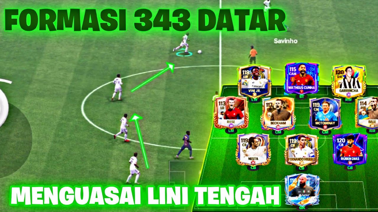FORMASI 343 DATAR ENAK PENGUASAAN BOLA - FC MOBILE