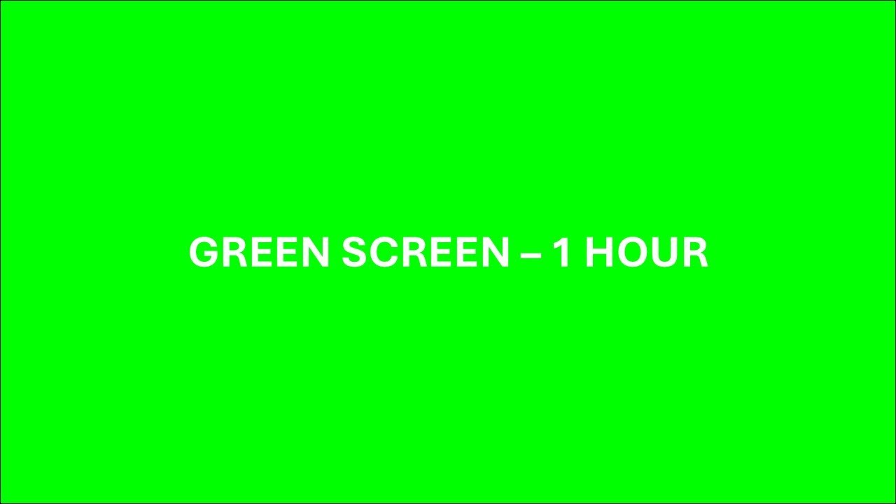 💚 Green Screen – 1 Hour – No Sound – Solid Green Background for Editing (Chroma Key)