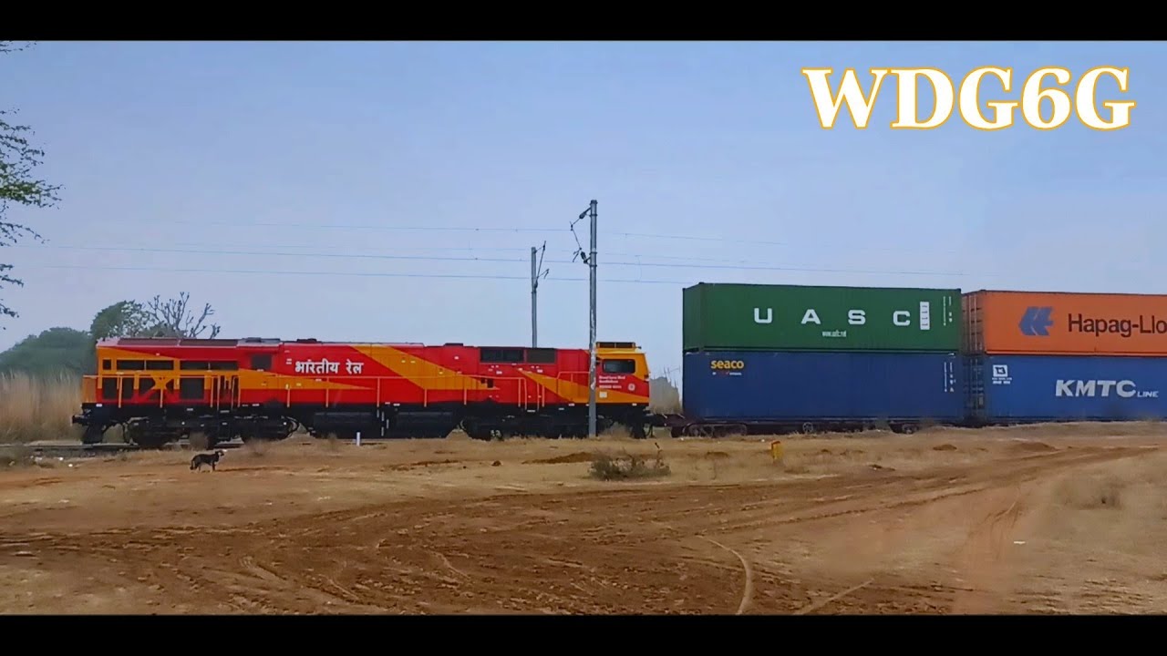 WDG 6G with Double Stack Container Freight train