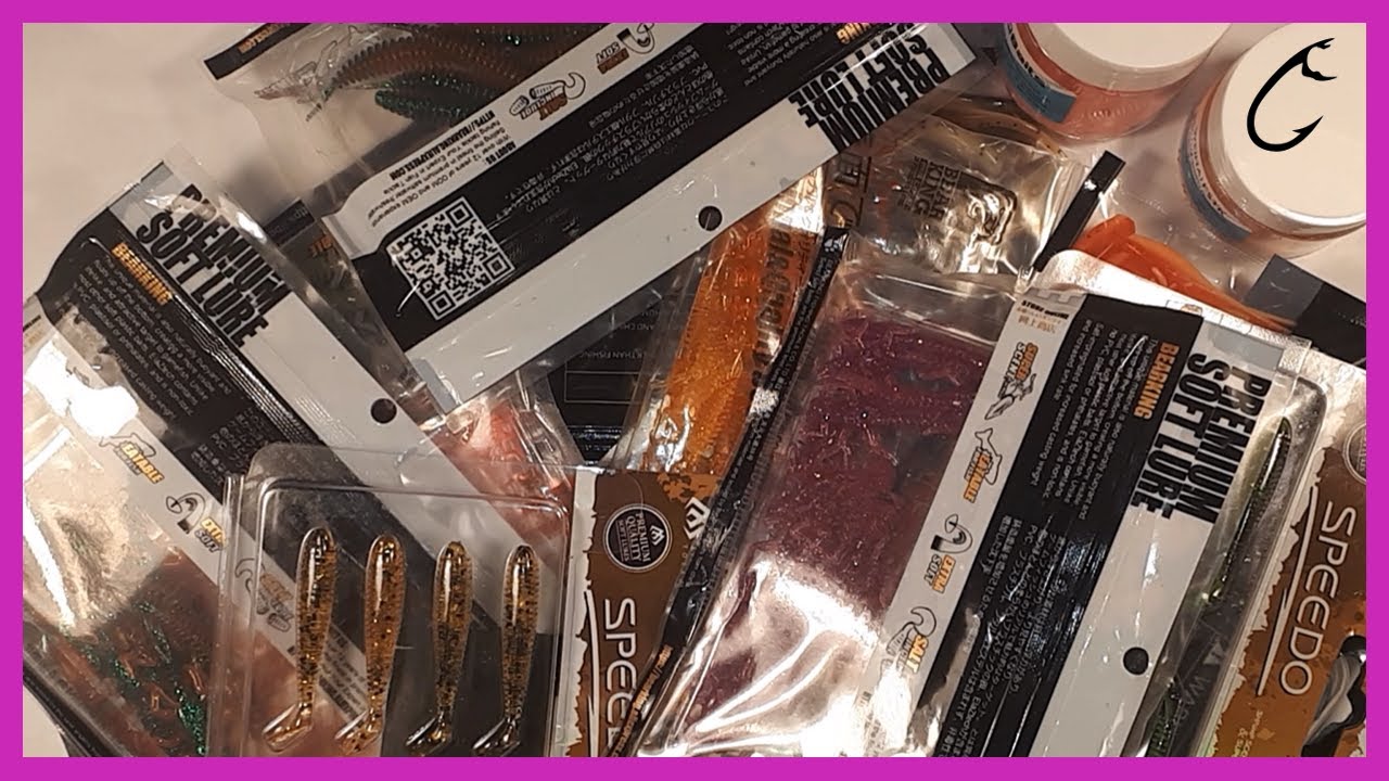 AliExpress soft plastic lures unboxing - ultra light soft baits, cheap fishing nymphs and soft lures