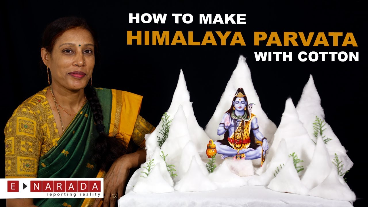 how to make kailasa mountain with cotton | Himalaya Parvat | Lord shiva | Shivaratri | Navratri idea