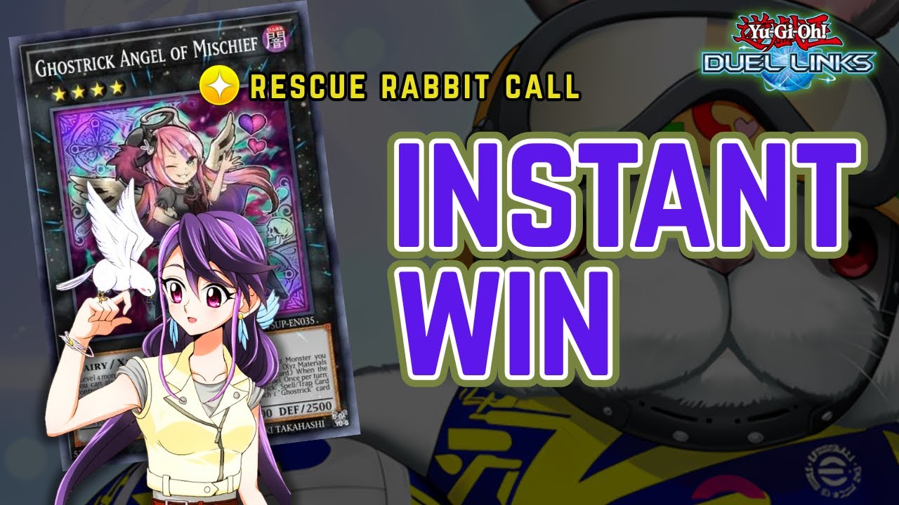 INSTANT WIN!! Lyrilusc x Ghostrick with Rescue rabbit call skill - Yugioh Duel Links