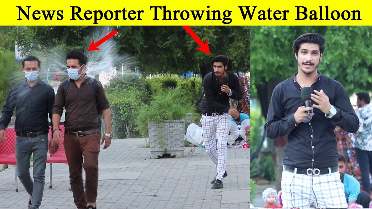 Throwing Water Balloons By News Reporter | Throwing Water Balloons Prank |Part 4