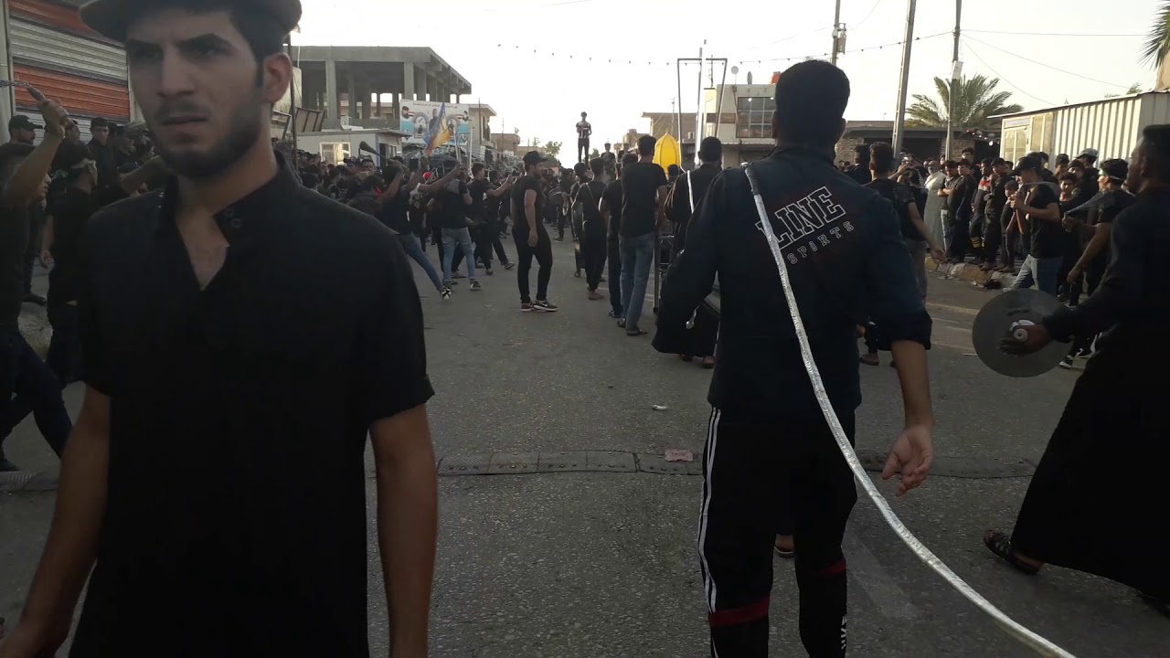 جانب من استعراض موكب زينب الكبرى (ع) في يوم السابع من محرم الحرام في ناحية علي الشرقي
