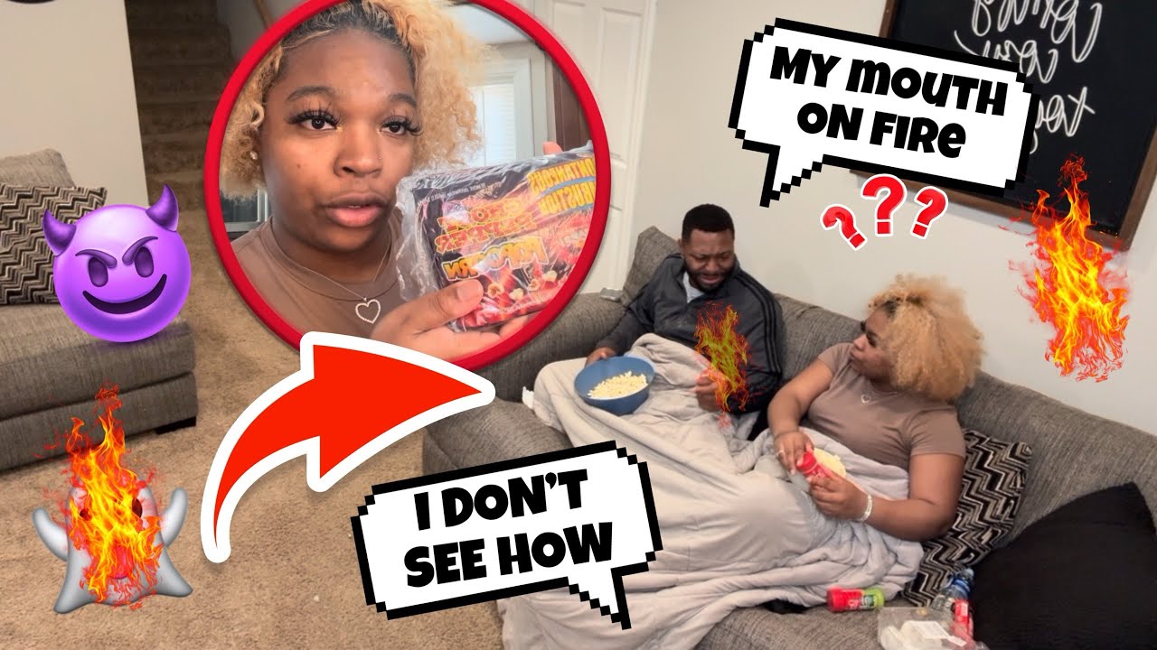 УГОЩАЮ МОЕГО ЖЕНИХА ОЧЕНЬ 🔥 ОСТРЫЙ ПОПКОРН С ПРИЗРАКОМ И ПЕРЦЕМ, ЧТОБЫ УВИДЕТЬ ЕГО РЕАКЦИЮ *Он за...