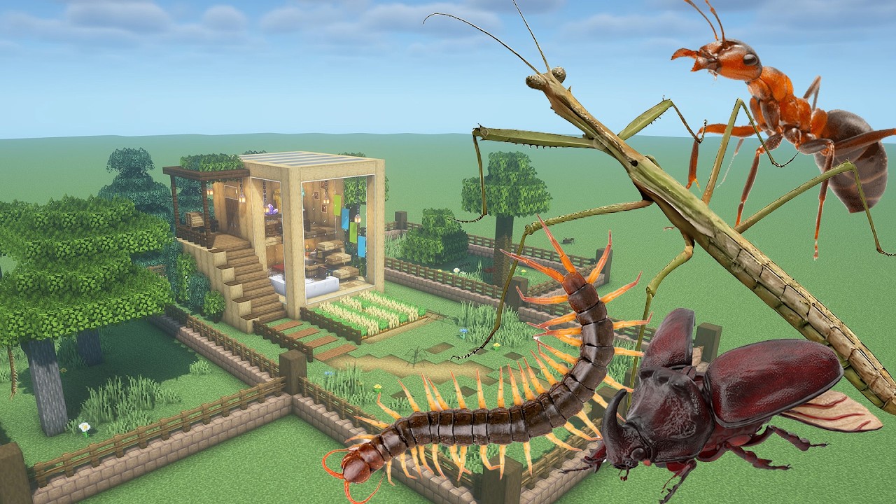 How To Make a Stick Bug, Ant, Beetle and Centipede Farm in Minecraft PE