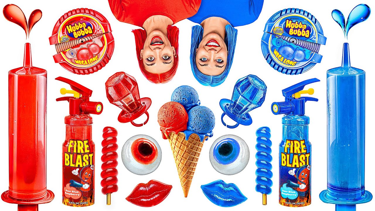 Red Food vs Blue Food Challenge by Bubba DO