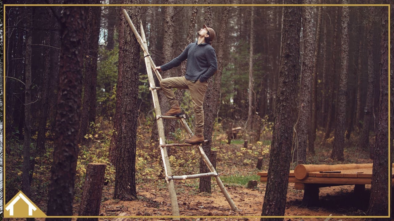 Ladder From a Single Tree: Wooden Nails and Lashing Lesson