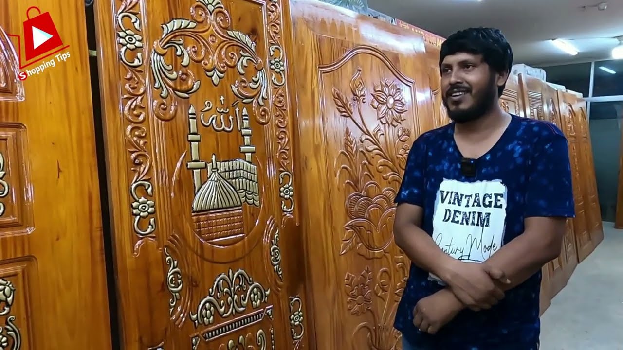 সেগুন ও মেহগনি কাঠের দরজা ও চৌকাঠ। wooden door price in Bangladesh