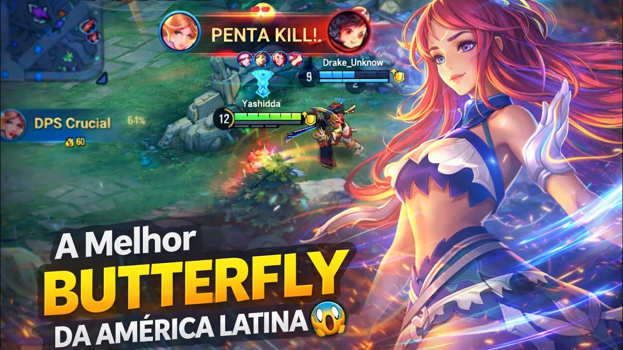 TOP GLOBAL BUTTERFLY JOGA F&Aacute;CIL !! (DO DIAMANTE AO LENDA) -BUTTERFLY GAMEPLAY (Honor of Kings)
