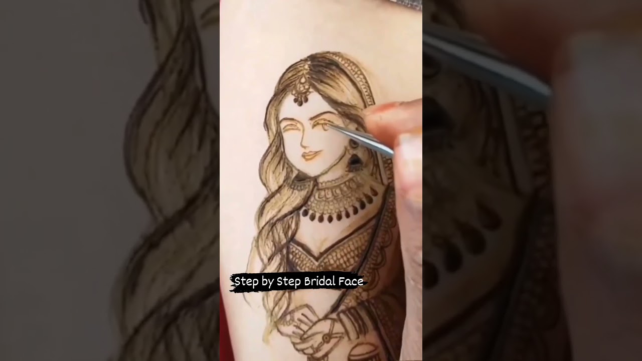 Step by Step Bridal Face Mehndi Design_NavratriSpecial  