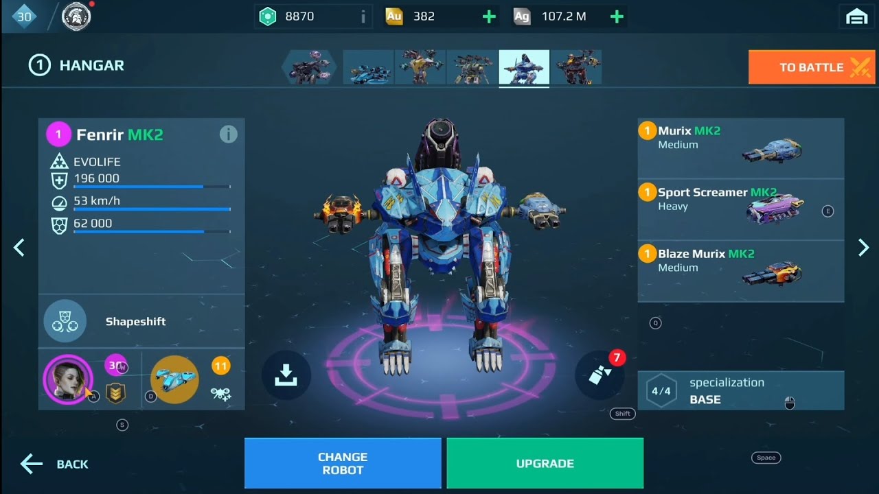 War robots crazy fenrir set up don't mess with it حرب الروبوتات روبوت فينرير لا يموت مع هذه الاسلحة 