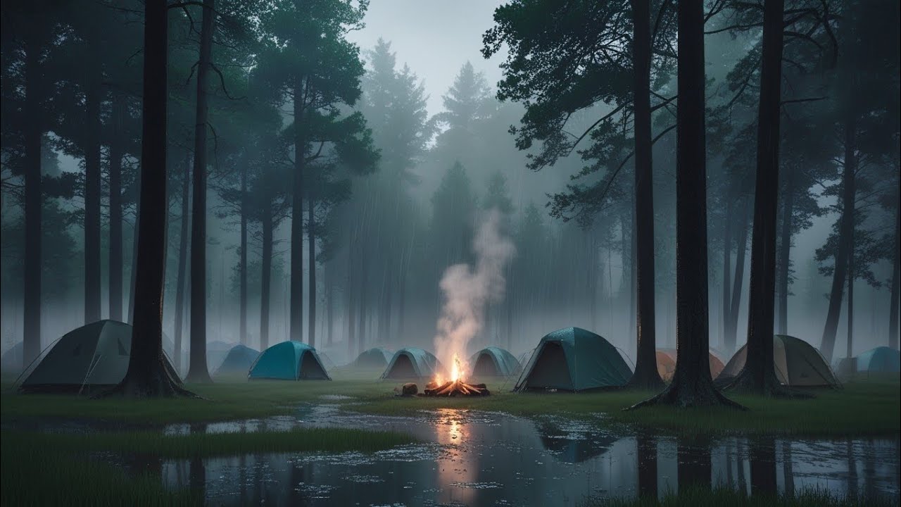 Peaceful Forest Camping Rain ASMR 🌧️ 100 Minutes for Sleep & Relaxation sounds 💆‍♂️