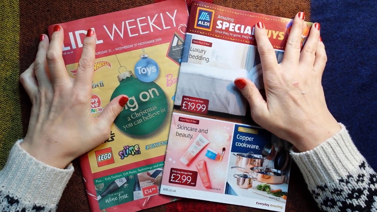 ASMR | It's Lidl vs Aldi Sales Circulars! Whisper & Gum Chewing Reading, Ramble, Chat