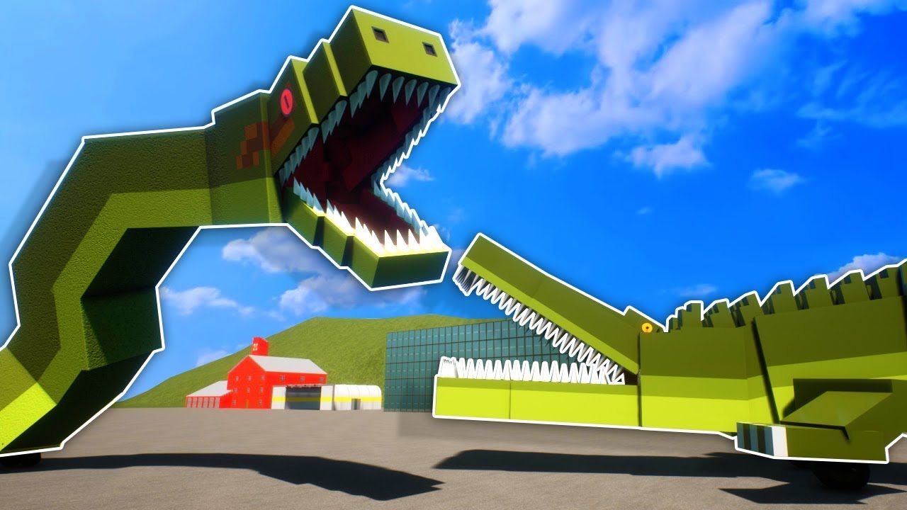 We Battle the Giant Lego Anaconda & Alligator in the City! - Brick Rigs Multiplayer Survival