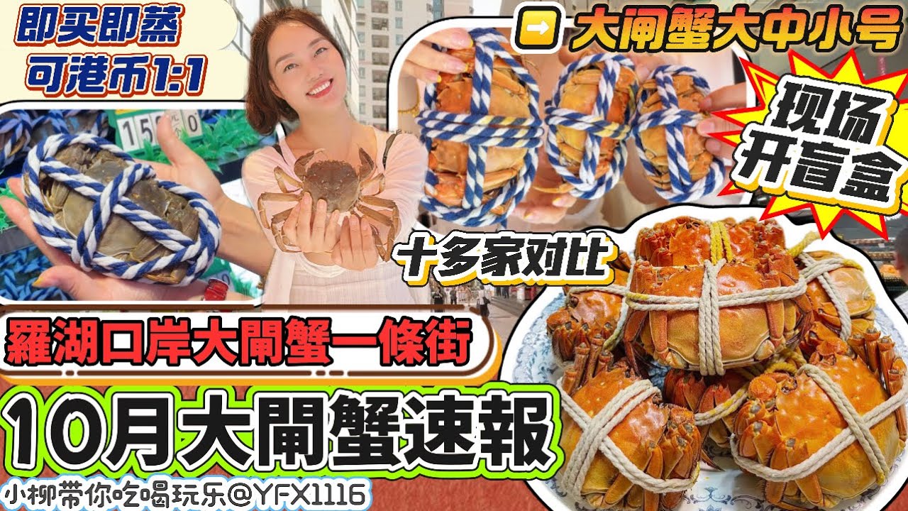 【羅湖口岸】港人北上買大閘蟹🦀實逛大閘蟹一條街🔥十多家價格大對比‼️現場蒸蟹即買即食😋可港幣1:1 可送海關口或港鐵站👍🏻死蟹無膏包賠包換😍深圳10月大閘蟹最新資訊😎深圳北上美食 深圳北上消費