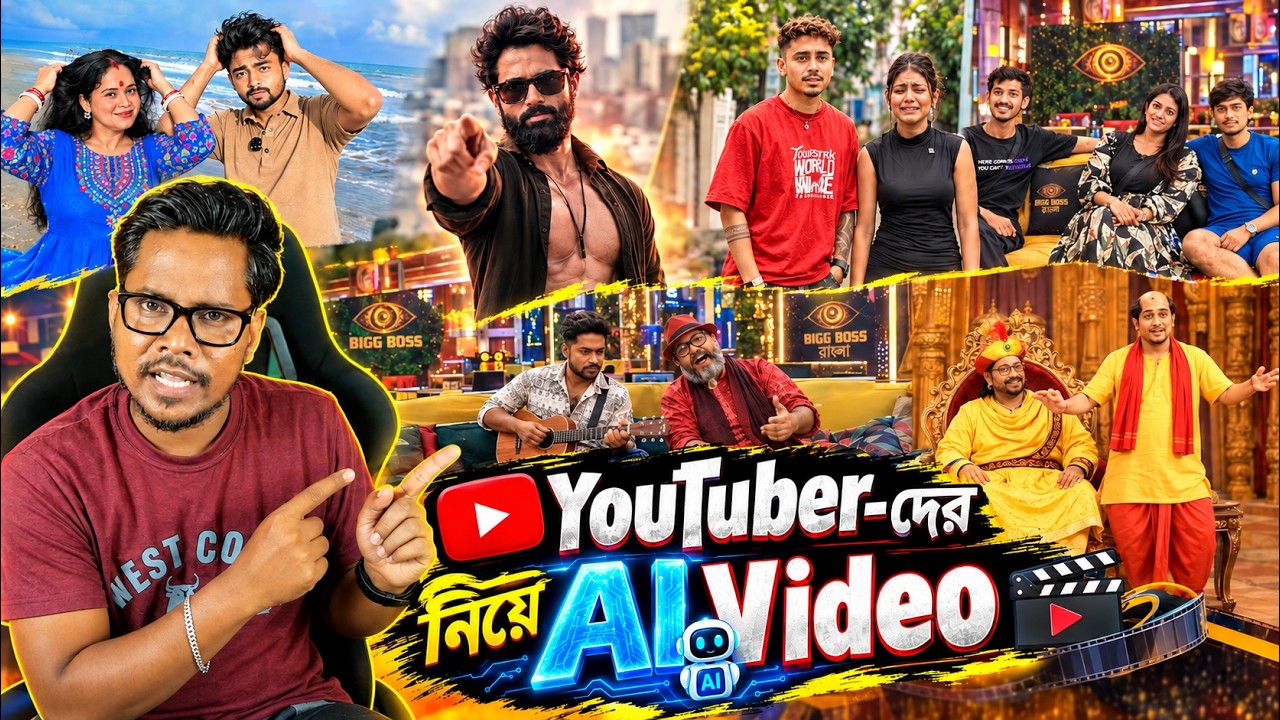 Bengali YouTuber-দের নিয়ে AI Video Editing Ft. Cinebap Mrinmoy, Badmash Bipua, Biki Sarkar, Deep Bro