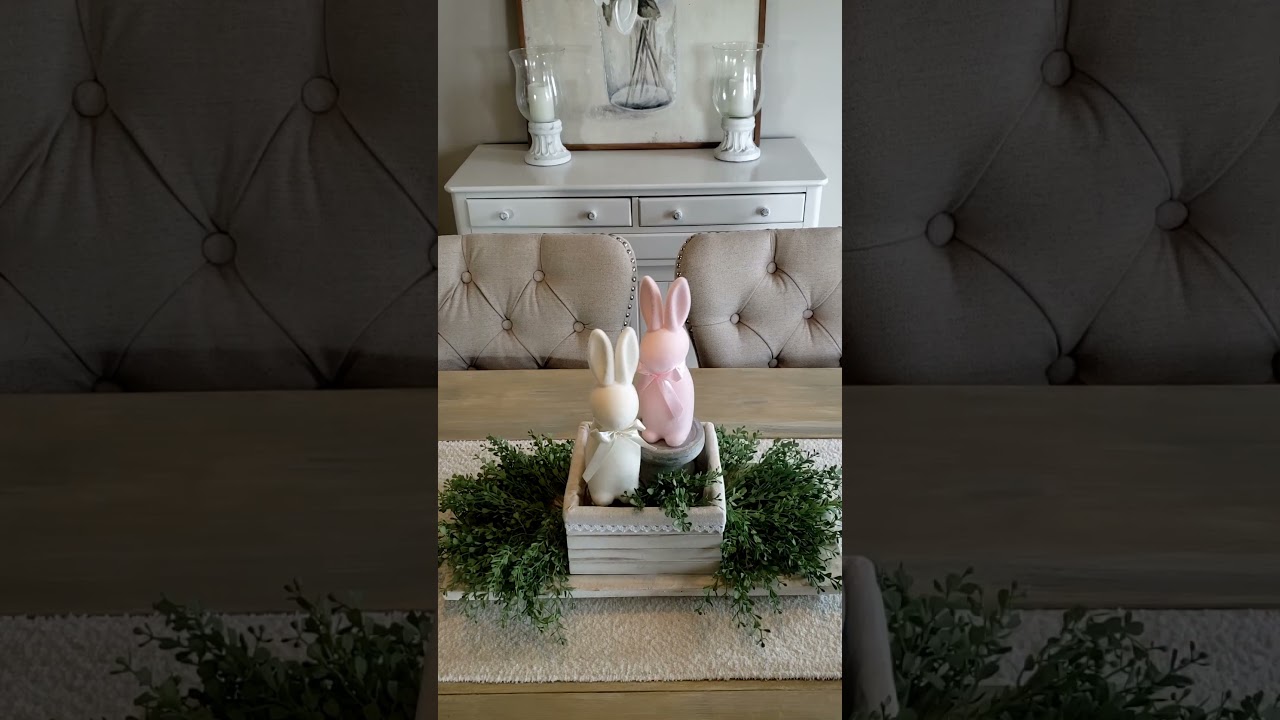 Flocked Bunny Centerpiece | DIY Easter Centerpieces | Easter Table Decorations | Easy DIY