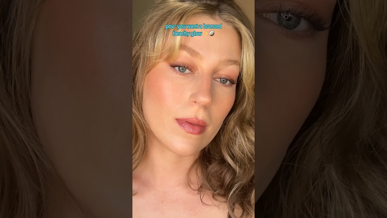 Glowy Bronze Summer Makeup Look ✨🥥 