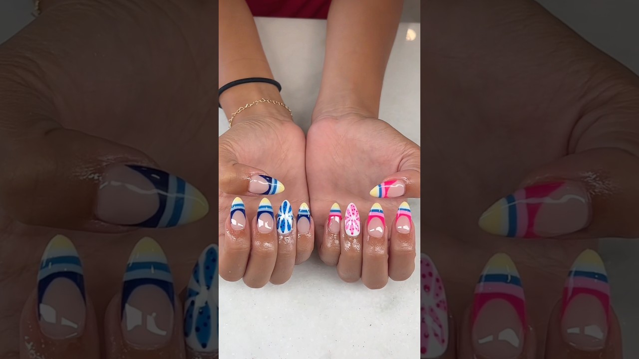 Surf side nails #fyp #drink #surfside #viral #nailinspo
