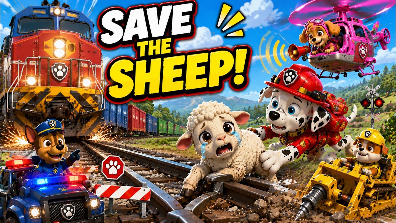 🐑 Can the Team Save the Baby Sheep from the Speeding Train? | Hero Paws Rescue