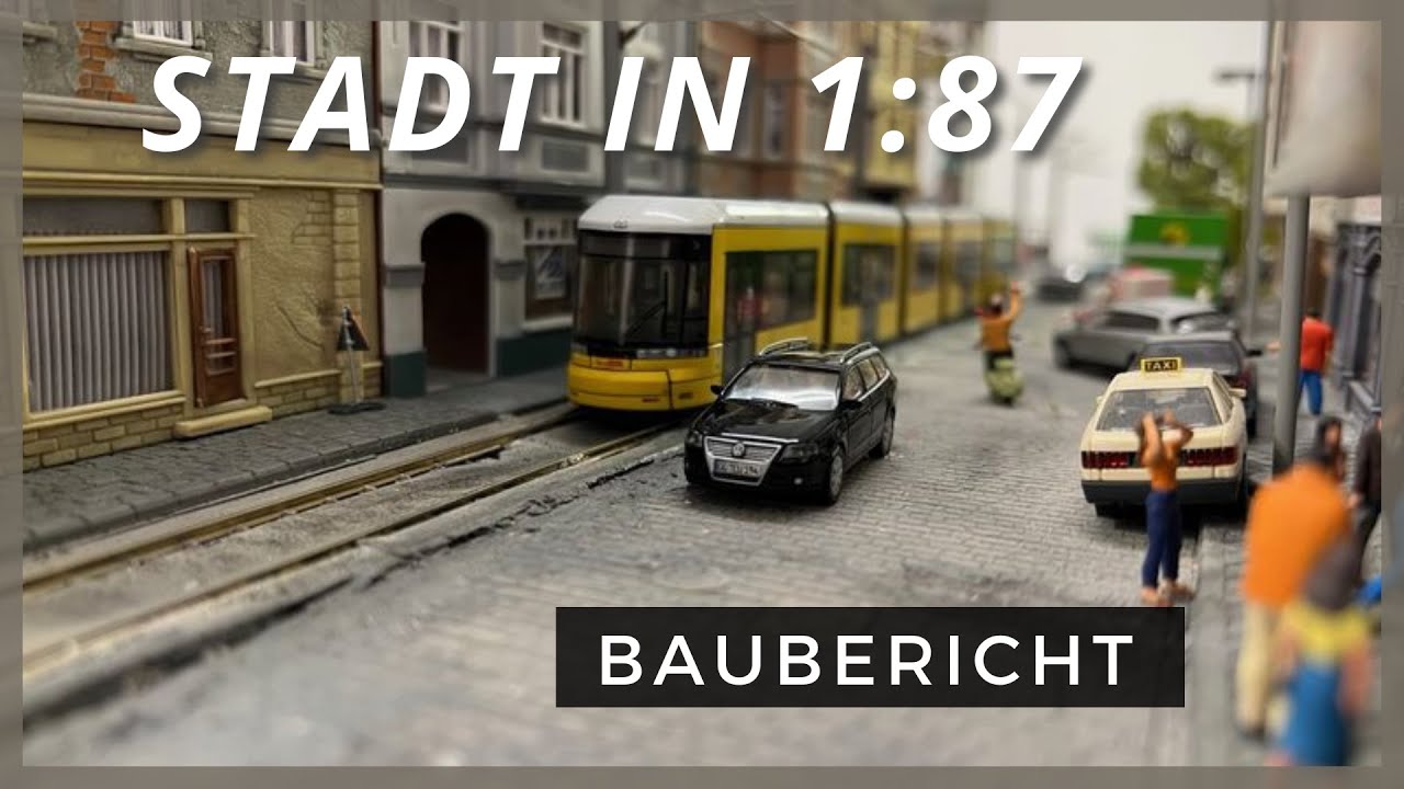 Wie baue ich eine Stadt in H0? I Häuserzeile, Straßenbahn & Markt I Modelleisenbahn