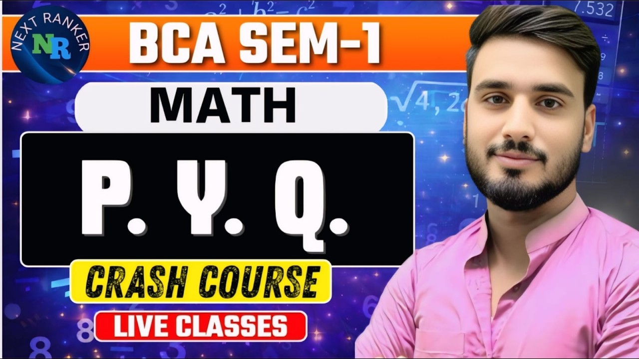 BCA 1ST SEM II PYQ MATH II PRADEEP SIR II NEXT RANKERS II MGKVP II AKTU