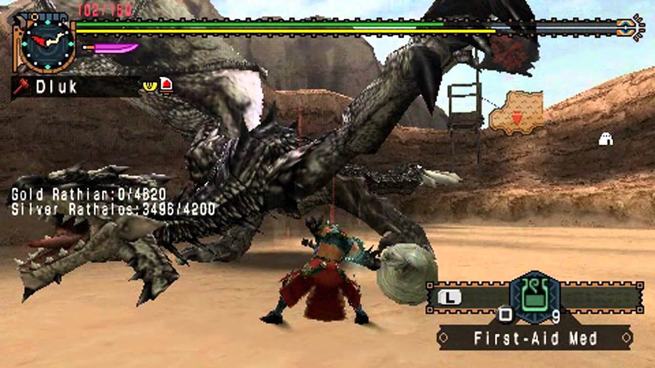 MHFU - HR9 Descendants of the King (Hammer) [Solo / No Flash / No Traps / No Juice]