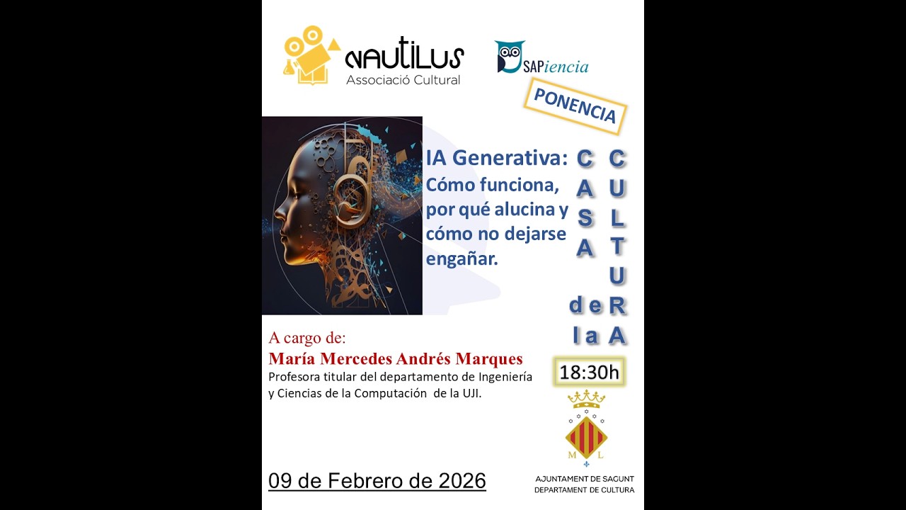 Charla sobre IA generativa realizada por Mercedes Marques en Nautilus