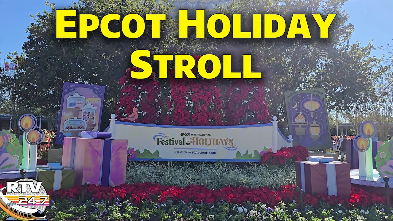 Relaxing Stroll - Epcot Festival of the Holidays 2025 - Walt Disney World 4K 60fps