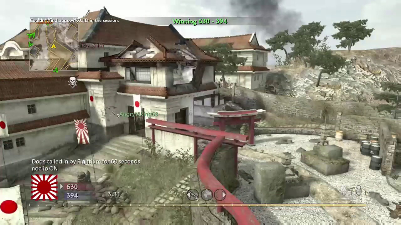 CoD WaW - Cheating with God Mode and Quad Feed (Public Match)