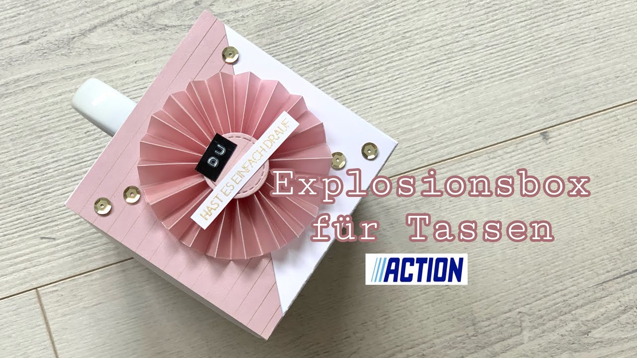 Action • Tasse mit Explosionsbox verpacken