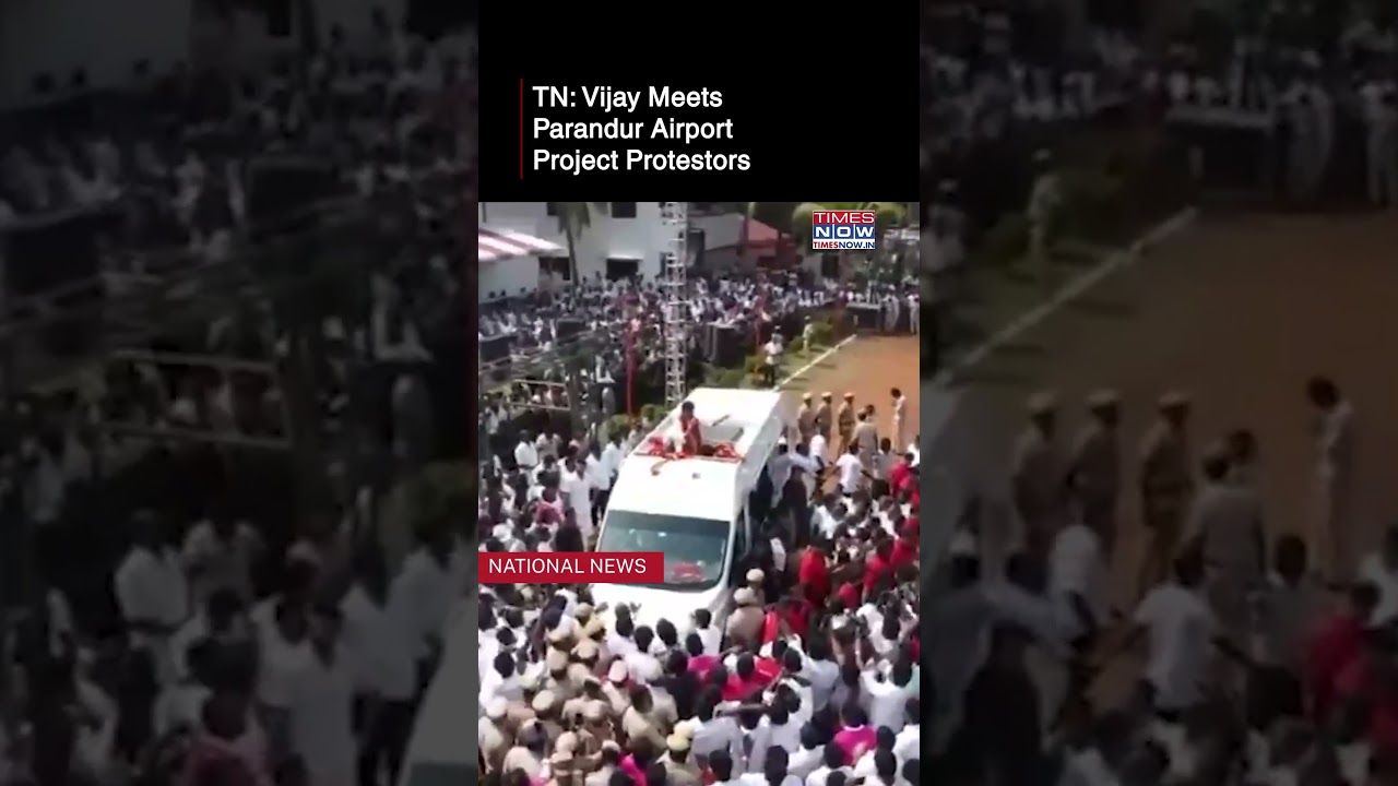 Tamil Nadu: TVK Chief & Actor Vijay Meets People Protesting Against Parandur Airport Project #shorts