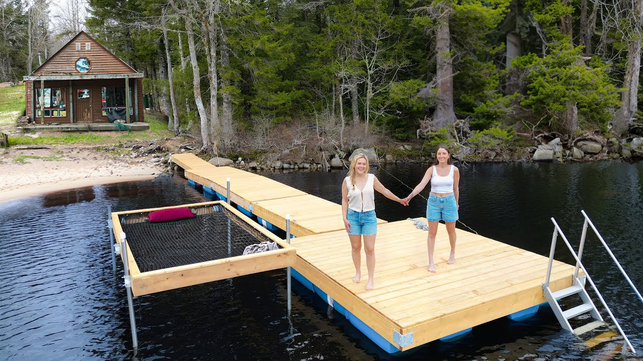 BUILDING A CHEAP DIY DOCK BUILD FROM BARRELS (abandoned lakefront home)