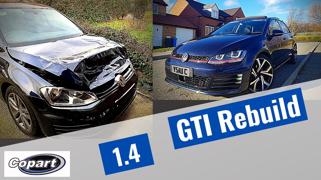 Rebuilding a Salvaged Copart VW Golf to a GTI Replica in 5 mins