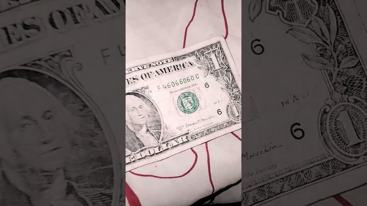 A 2017 $1 bill repeater radar Trenary serial number f46066060c give me a thumbs up if y lcollection