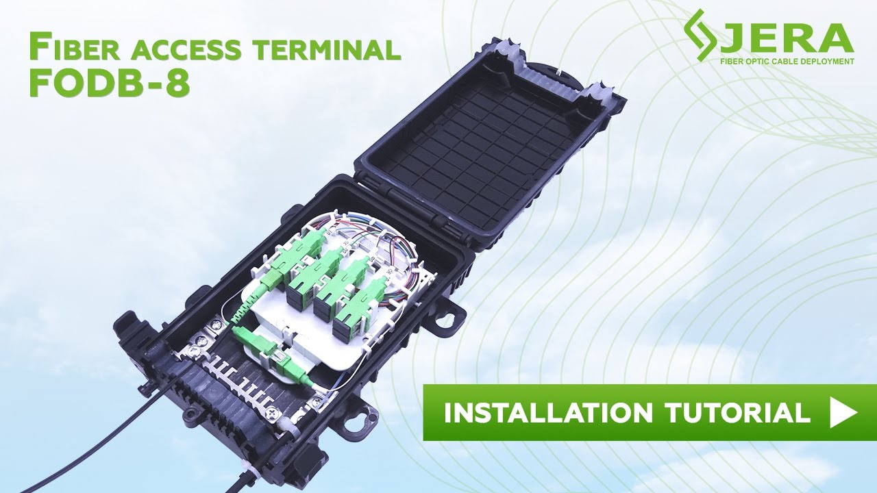 Fiber access terminal installation tutorial, FTTH outdoor gel sealed waterproof box FODB-8 by Jera