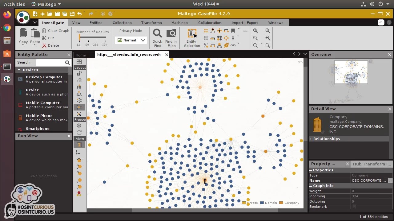 10 Minute Tip: Data Scraping and Visualizing using Instant Data Scraper, ViewDNS.info, and Maltego