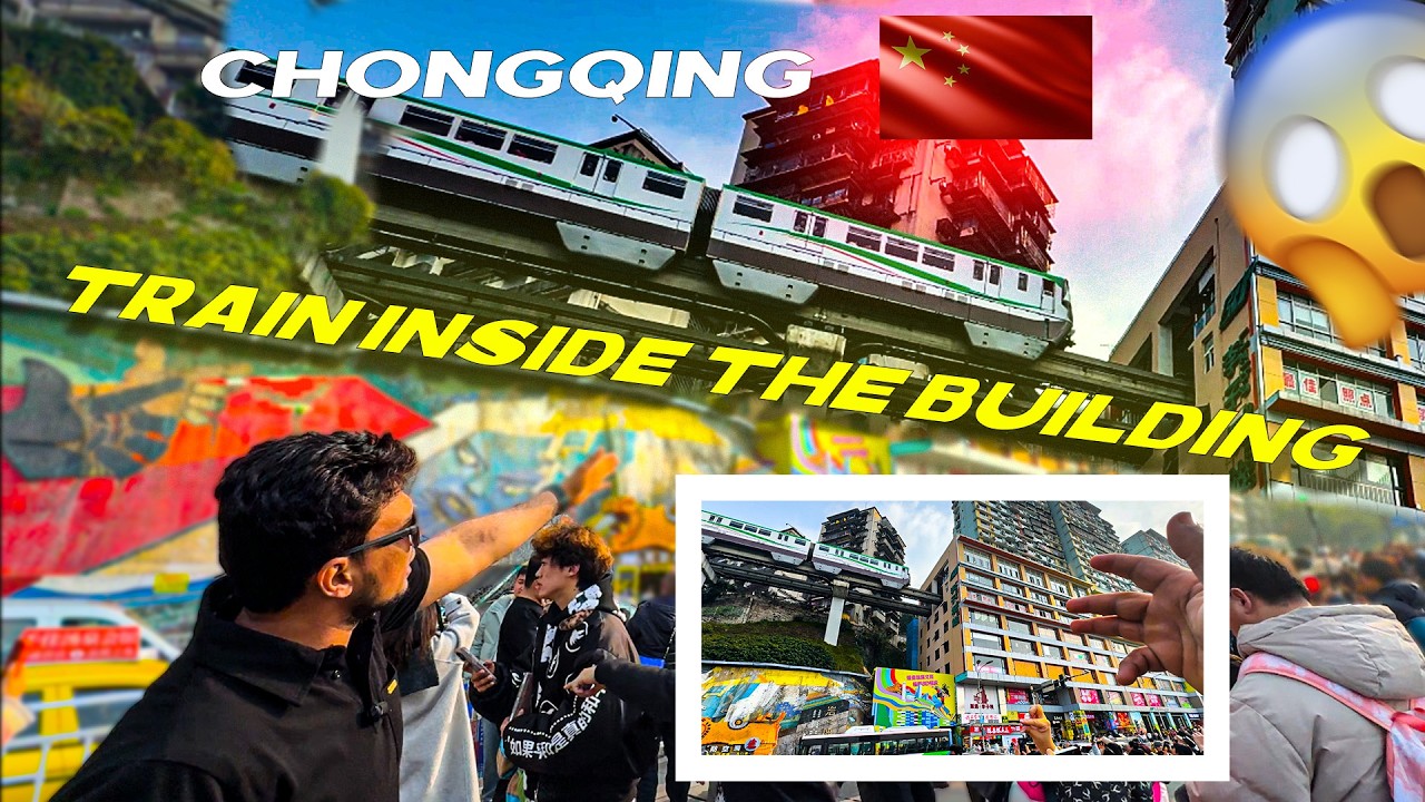 China’s Engineering Wonder 🇨🇳 | Chongqing Train Passing Inside a Building  