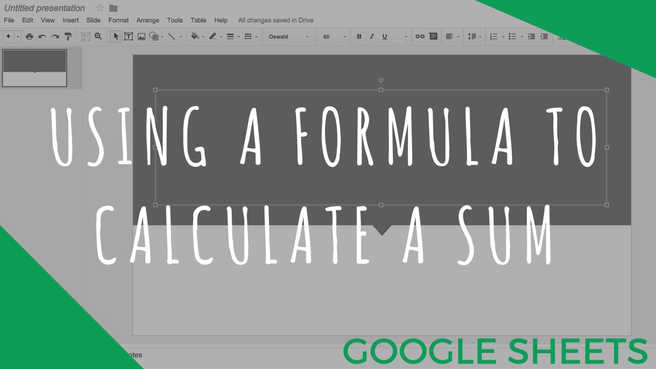 Using a Formula to Calculate a Sum