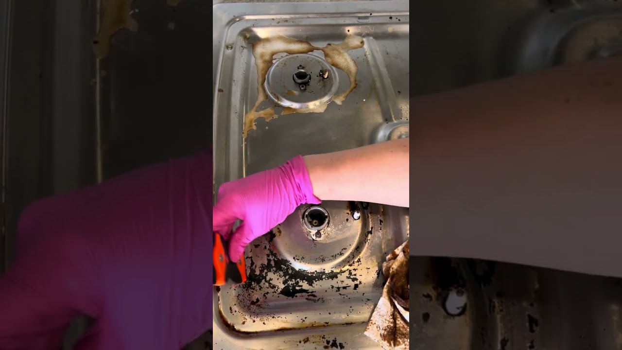 How to clean a dirty stainless steel gas stovetop