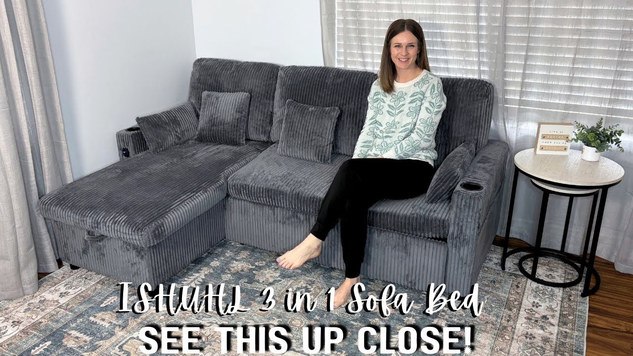 FULL REVIEW : ISHUHL 3 in 1 Sofa Bed Sectional